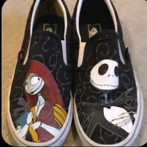Vans Nightmare Before Christmas Jack Skellington and Sally Slip-On Sneakers